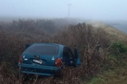 Por la neblina, conductor volcó su auto cerca de Seguí y fue hospitalizado