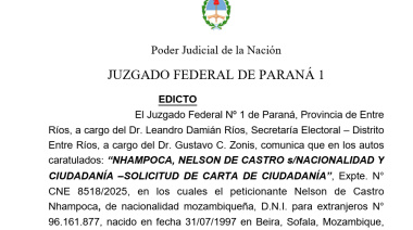 EDICTO NHAMPOCA, NELSON DE CASTRO