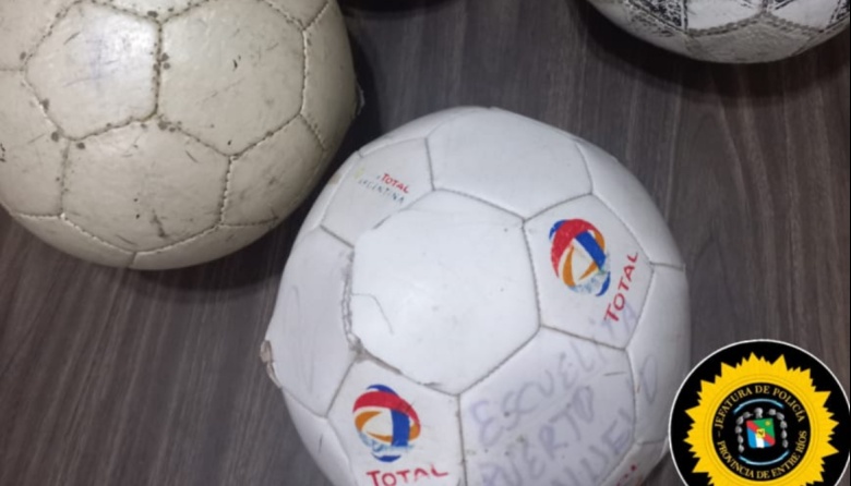 Robaron pelotas de fútbol en un club de Diamante y la Policía logró recuperarlas