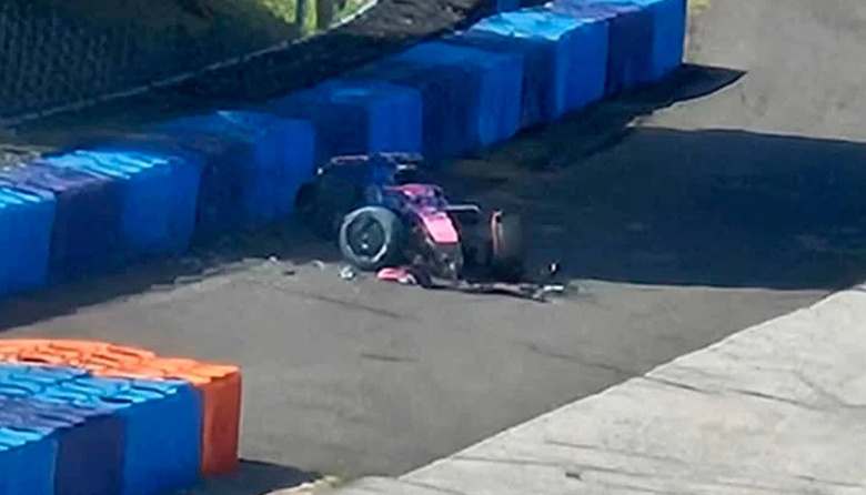 Colapinto tuvo un fuerte accidente y fue atendido en centro médico: se encuentra bien