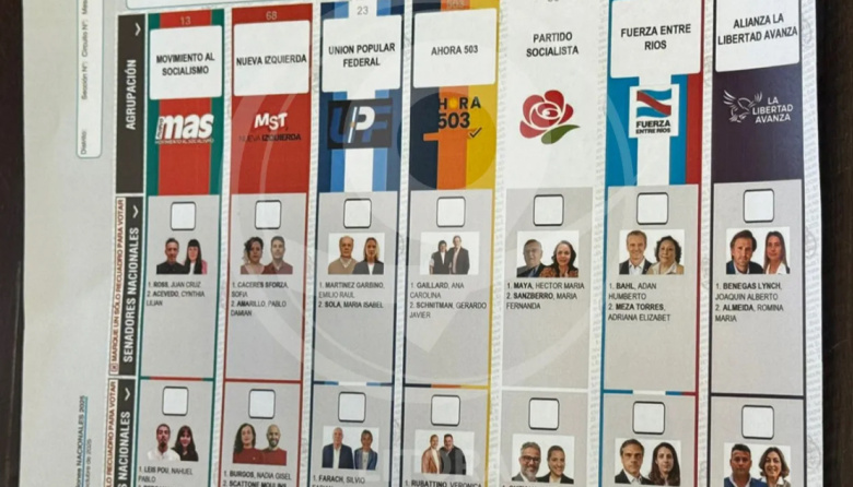 Así va a ser la Boleta Única de Papel para votar senadores y diputados en Entre Ríos