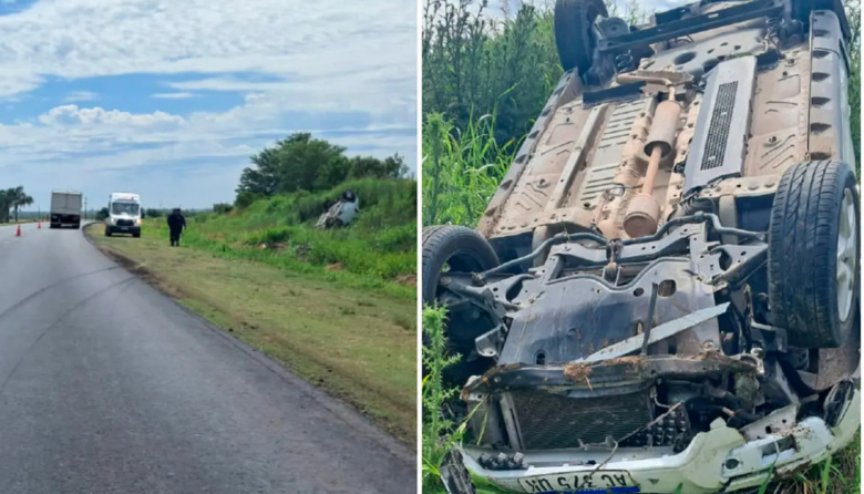 Conductora volcó su auto sobre Ruta Provincial 32, a la altura de Viale