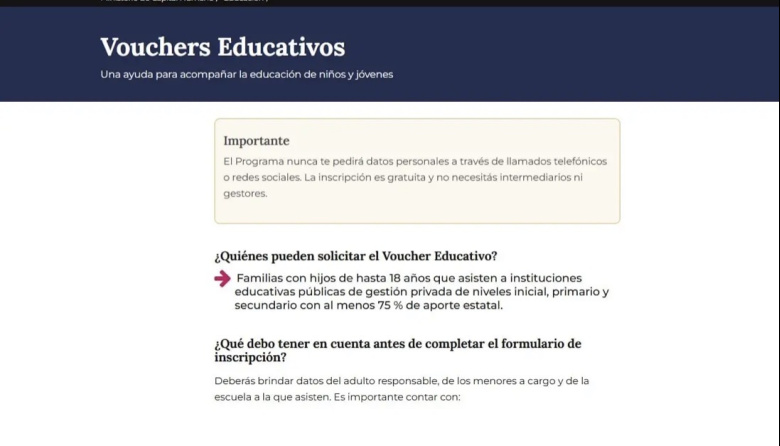 Voucher educativo abril 2026: cómo anotarse al beneficio