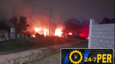 Incendio en Strobel: una familia sufrió quemaduras y la casa quedó destruida