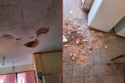 Colapsó parte del cielorraso en una escuela de Diamante tras las intensas lluvias