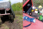 Impactante rescate en Autovía 12: choque de camiones dejó a un conductor atrapado y herido