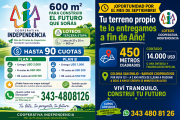 Cooperativa Independencia impulsa nuevos loteos en Colonia San Emilio